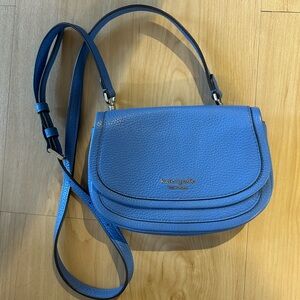 New Kate Spade Sky Blue Leather Crossbody Bag